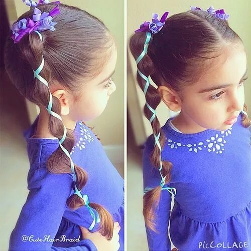 Прическа с атласной лентой для девочки Pin on babygirl hairstyles