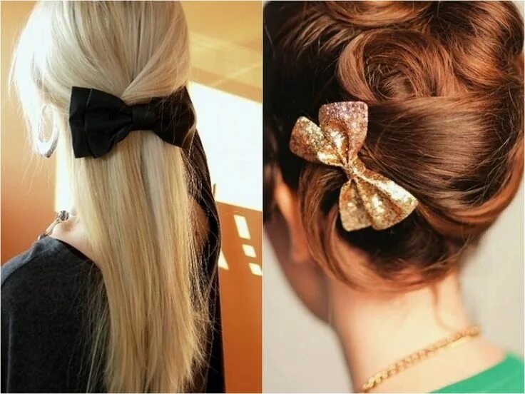 Прическа с бантом заколкой на длинные волосы Pin von Alexandra Timofeeva auf Hair Frisuren