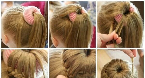 Прическа с бубликом для волос для девочек Formal event hair, Event hairstyles, Hair braid bun tutorial