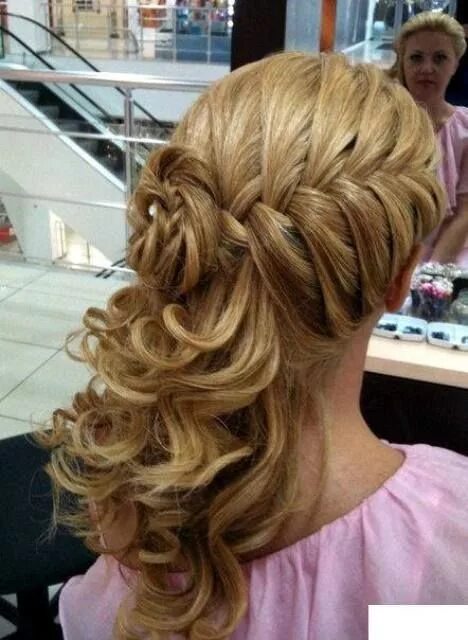 Прическа с элементами плетения на средние волосы Bridal Amazing Latest Hairstyles Collection 2014-15 (11) Long hair styles, Pagea