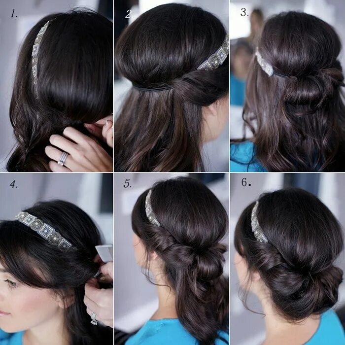 Прическа с греческой повязкой на средние DIY Banded Chignon Hairstyle for All the Beauties Out There Frisur hochgesteckt,