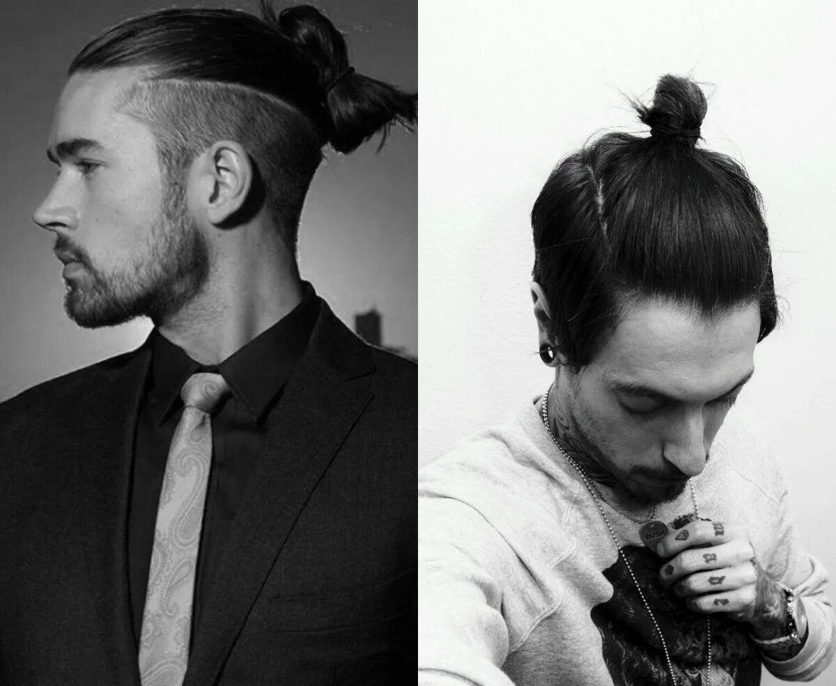 Прическа с хвостом мужская с выбритыми undercut bun hairstyles for men