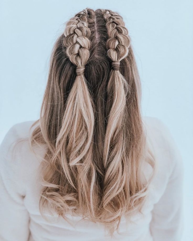 Прическа с косичками и распущенными волосами ☆ Pinterest//Babssterkens ☆ Long hair styles, Diy hairstyles easy, Hair styles