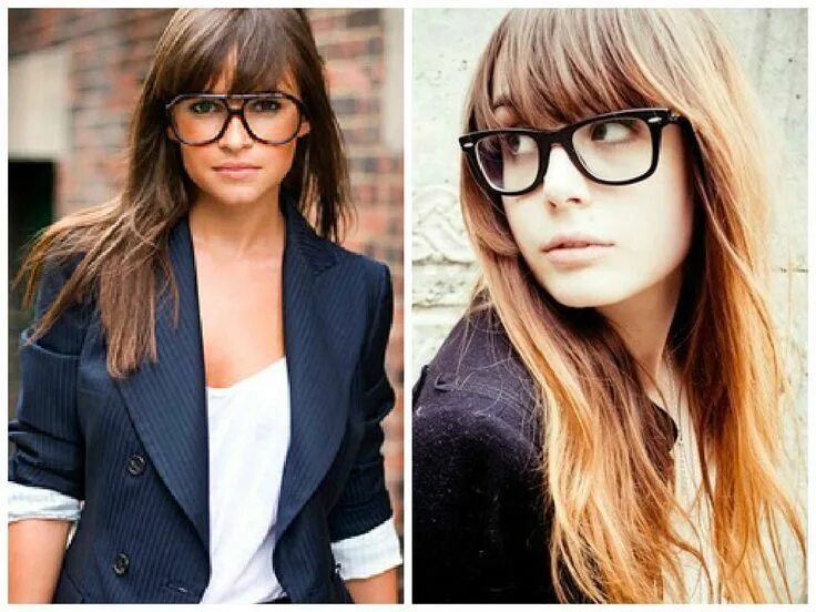 Прическа с очками женская Bangs and Glasses Hairstyle Ideas