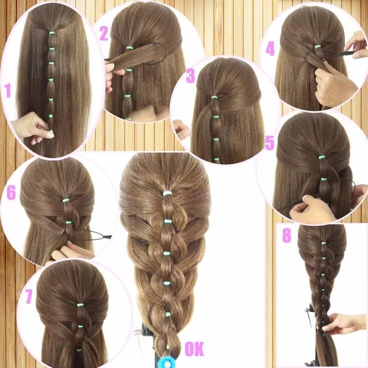 Прическа с петлей для волос для девочки QY 14PCS Colorful Different Size Plastic Hair Braid Ponytail Makers Styling Loop