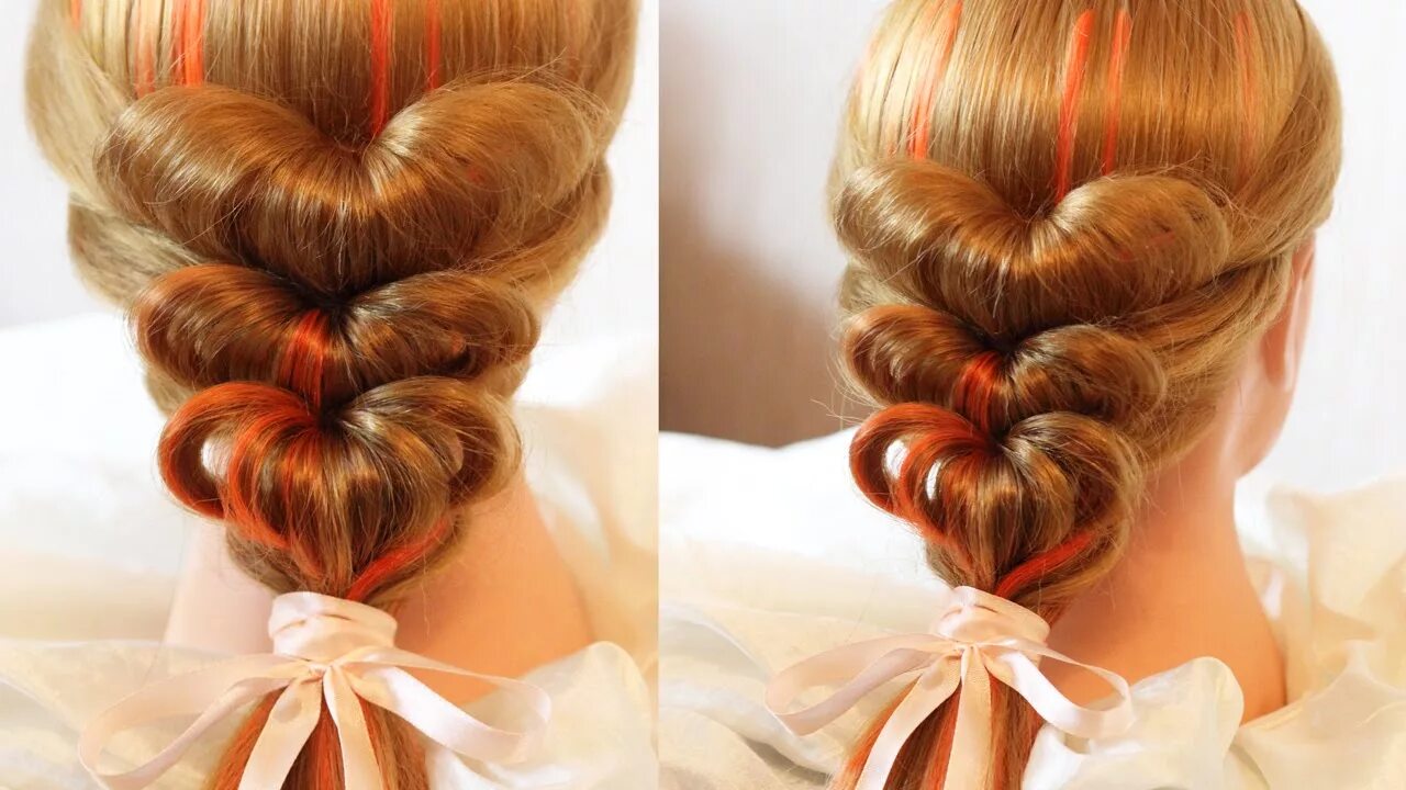 Прическа с резиночками Причёска с резинками Три сердца ♥ ♥ ♥ Лена Роговая Hairstyles by REM Copyright ©