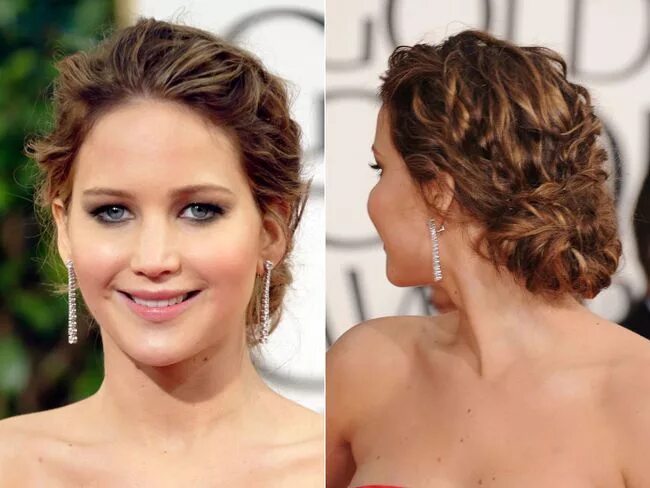 Прическа с убранными волосами messy low bun updo Jennifer lawrence hair, Hair styles, Party hairstyles