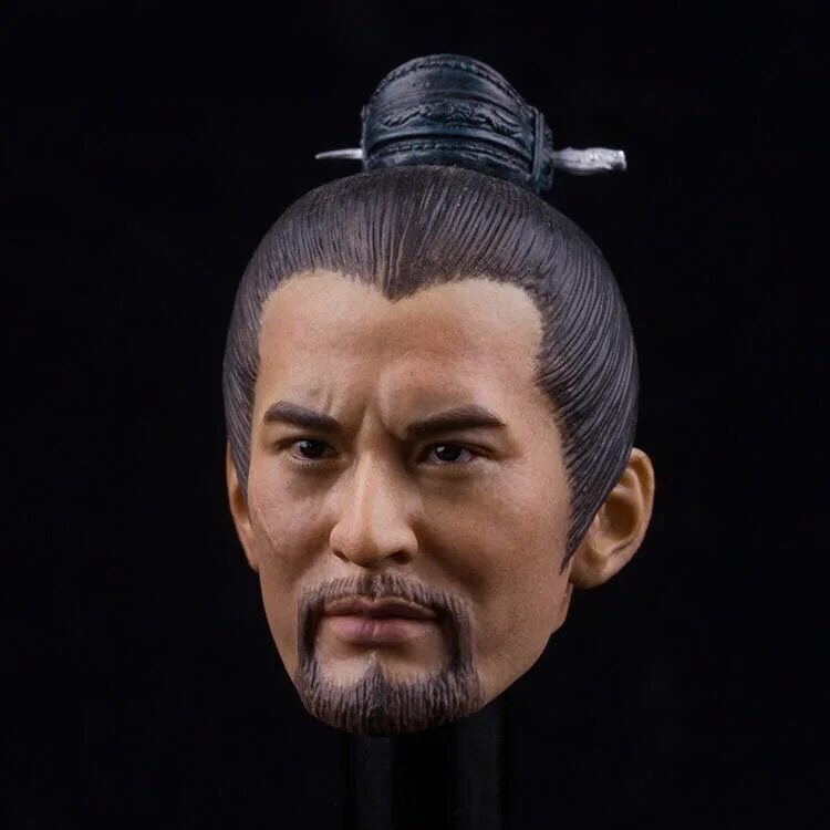 Прическа самурая 1/6 Scale Song Dynasty Yue Fei Head Sculpt Asian Handsome Guy Huang Xiaoming Hea