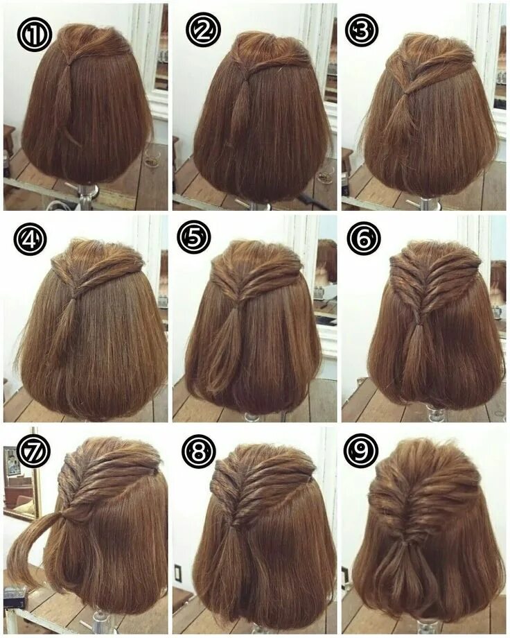 Прическа сделать самой на коротких волосах Pin on Style- Hair Short hair updo, Short hair styles, Hair styles