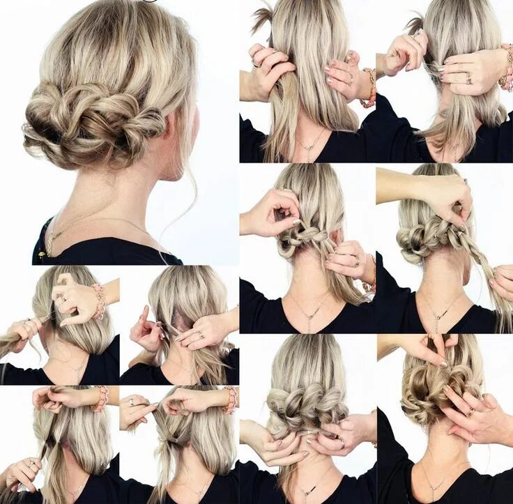 Прическа сделать самой на коротких волосах 15 peinados con trenzas espectaculares para lucir esta Navidad Hair styles, Tren