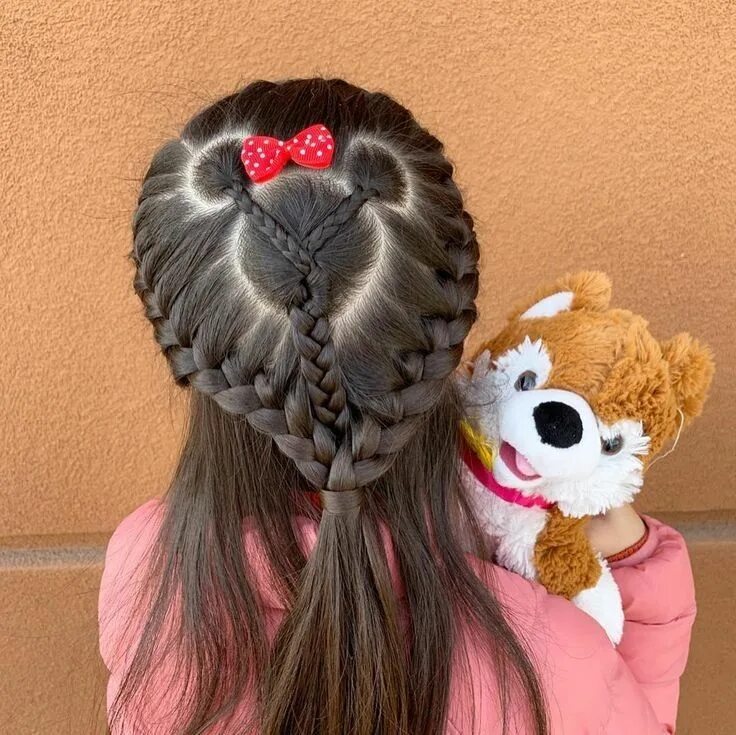 Прическа сердечко для девочки из хвостика Pin by Mayra Gomez on Kids Hairstyle Cute hairstyles for kids, Kids hairstyles, 