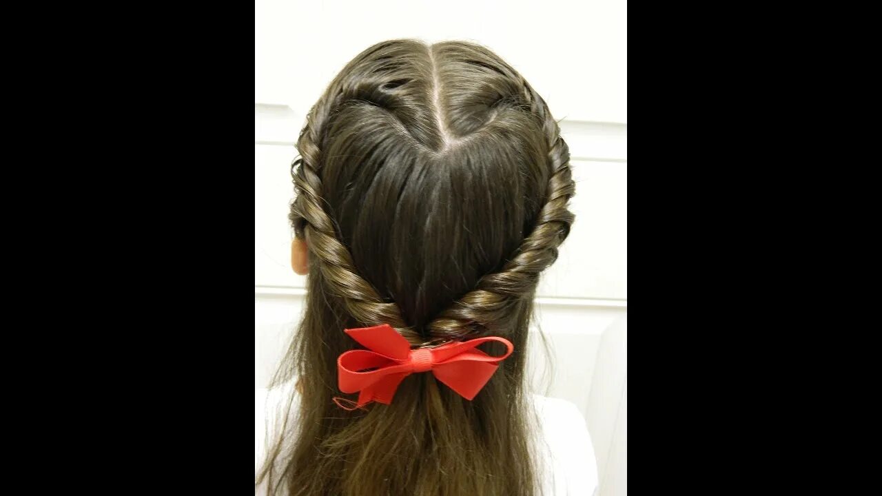 Прическа сердечко для девочки из хвостика Easy Twisted Heart / Valentine's Day hairstyle / Bonita Hair Do - YouTube