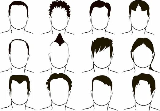 Прическа шаблон Short Hair Men Изображения: просматривайте стоковые фотографии, векторные изобра