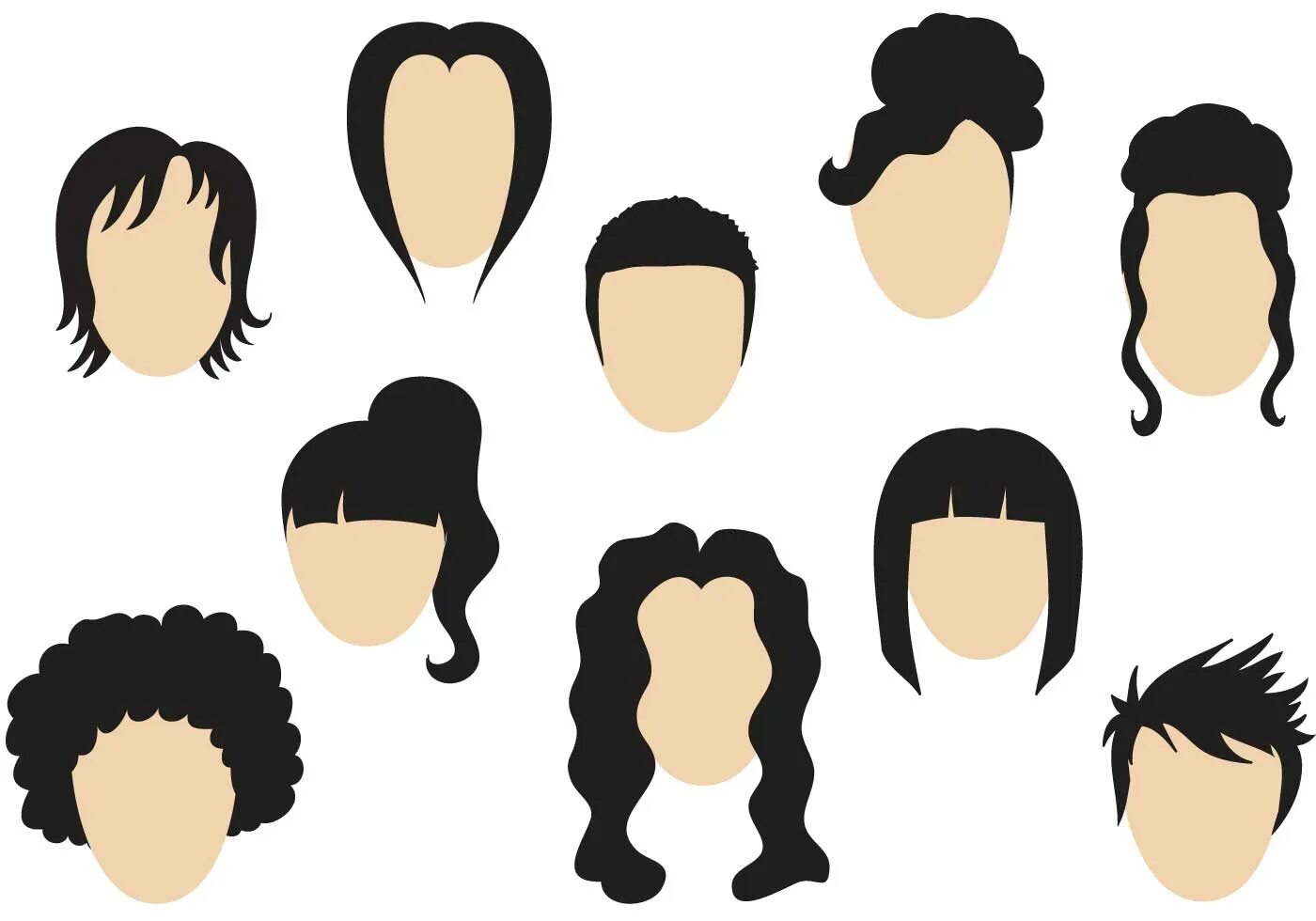 Прическа шаблон Free Hairstyle Vectors 103635 Vector Art at Vecteezy