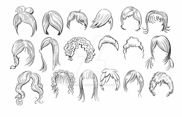 Прическа шаблон Video Desenhe seus Personagens Favoritos Hair sketch, Sketches, Anime hairstyles