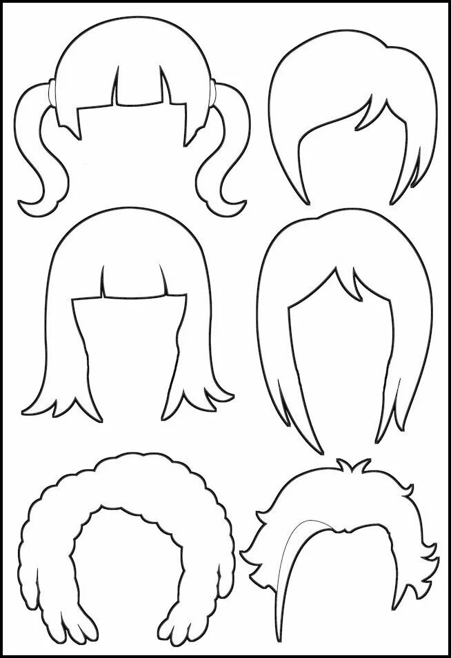 Прическа шаблон Superhero Paper Dolls Hair Outline Paper doll template, Paper dolls, Paper dolls