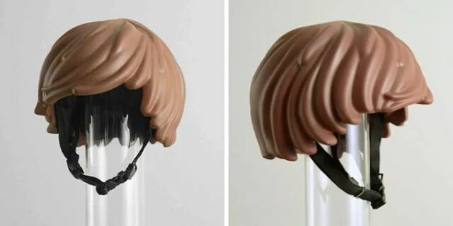 Прическа шлем Lego Bike Helmet Lends You That Classic Minifigurine Haircut Lego, Lego figures,