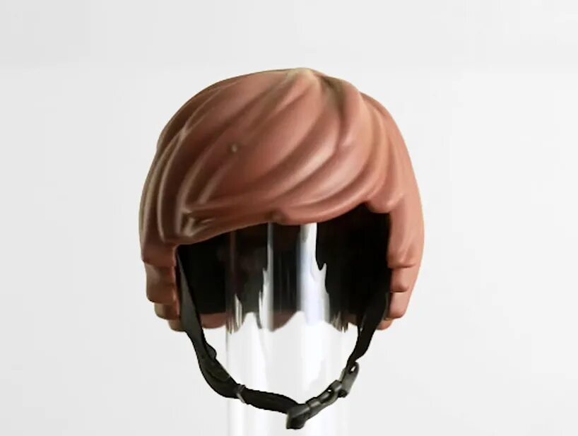 Прическа шлем LEGO-shaped safety gear literally gives you helmet hair