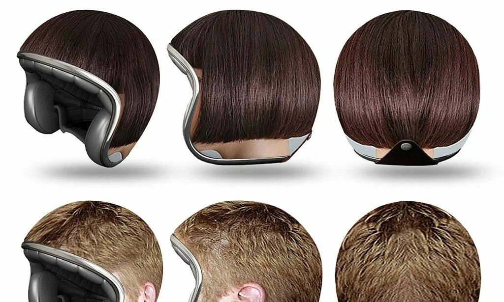 Прическа шлем мужская You've heard of a bowl cut - now try a helmet: The motorcycle hard hats that loo