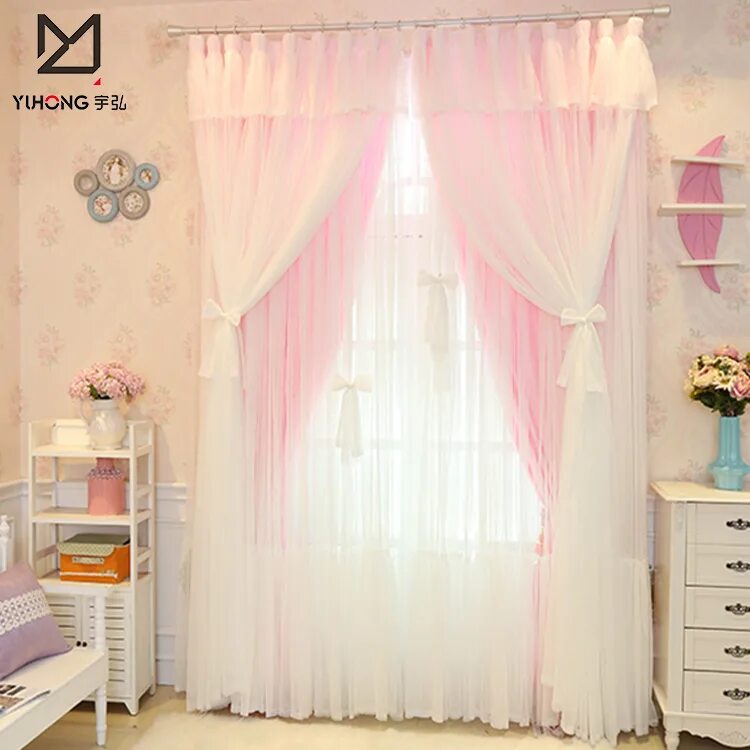Прическа шторы для девочек Small Pure And Fresh Princess Room Festive Wedding Sheer Curtain - Buy Curtains 