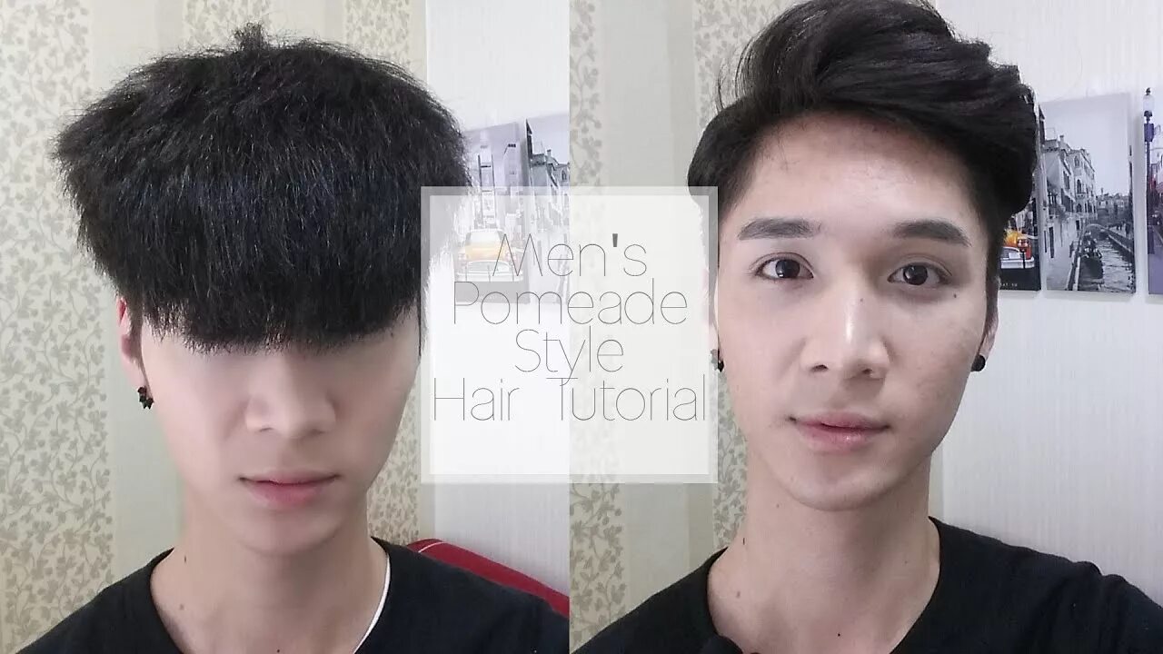 Прическа шторы мужская корейская Men's Pomeade Hair Tutorial - Korean Inspired - Edward Avila - mrpanda101 - YouT