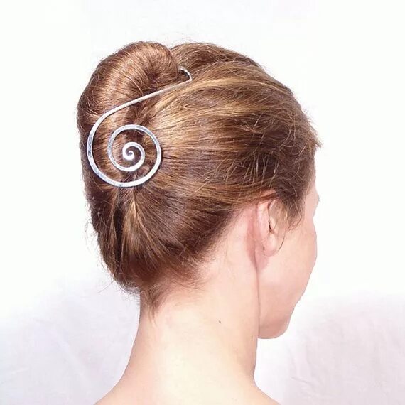 Прическа со шпильками на средние Metal Hair Barrette Hairstick - Etsy Banane frisur, Frisuren langhaar, Haarstab