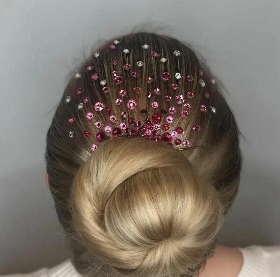 Прическа со стразами на короткие волосы La peluquería Stella Burst Swarovski Crystal Ballroom Etsy Extensiones de cabell