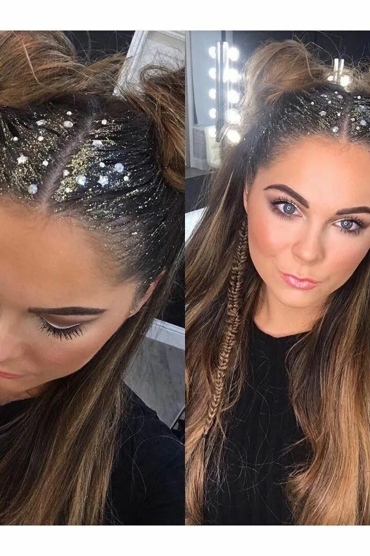 Прическа со стразами на короткие волосы 20 Photos That Prove Glitter Roots is The Official Hairstyle of Festival Season 