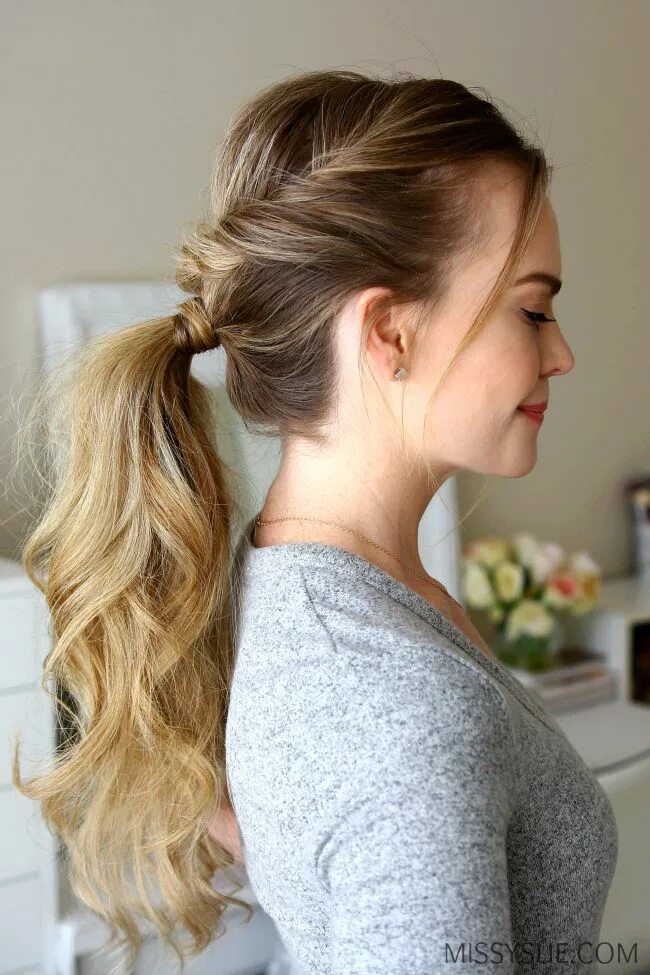 Прическа собранные волосы хвост Everyday Flip Twist Ponytail MISSY SUE Twist ponytail, Peinados hair styles, Diy