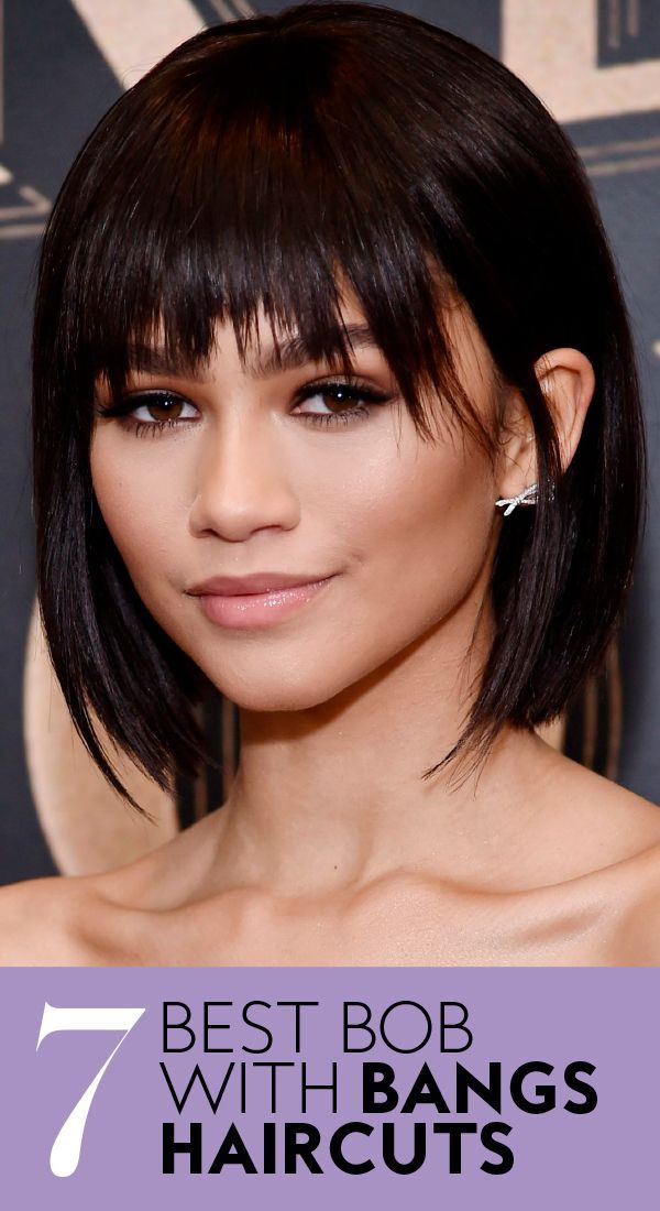 Прическа средний челка Stunning Bob Hairstyles with Bangs