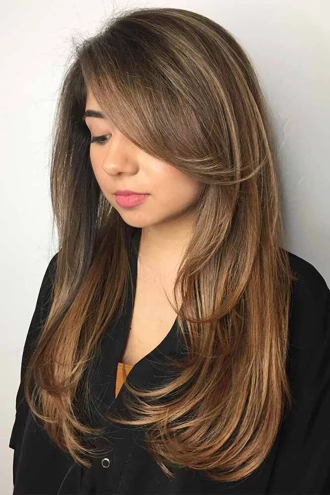 Прическа стрижка длинная фото 30+ Side Bangs That Are Easy To Style Gaya rambut, Warna rambut, Gaya rambut pan