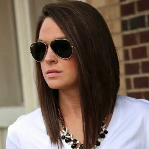 Прическа удлиненное фото Dark Brown Long Bob Haircuts Thick hair styles, Lob hairstyle, Hair styles