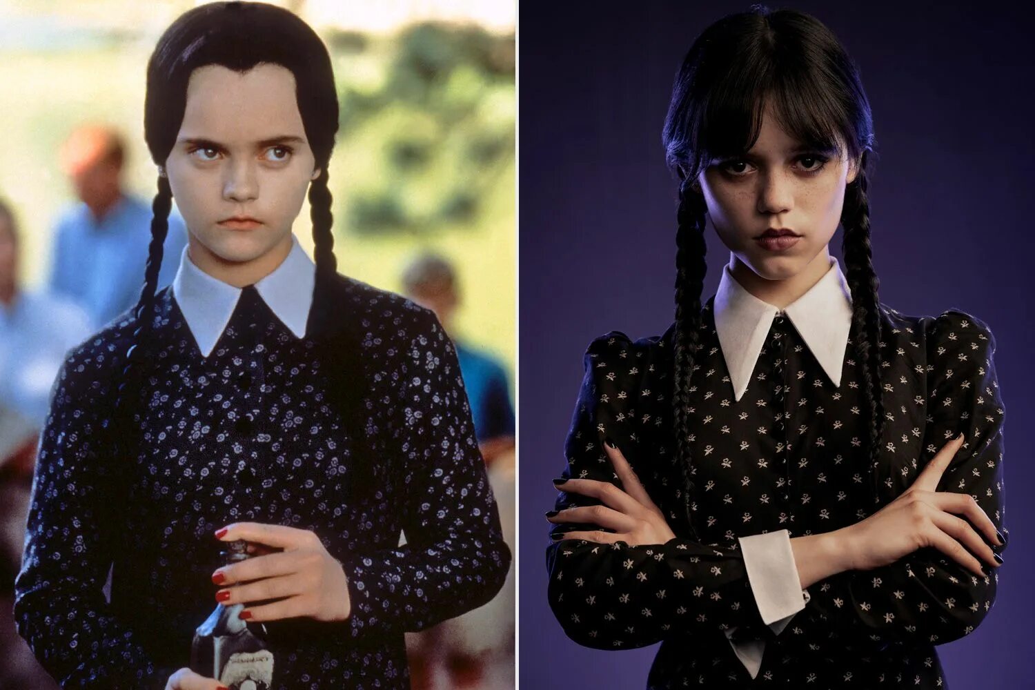 Прическа уэнсдей для девочки на балу Christina Ricci Says Jenna Ortega 'Is Incredible' as Wednesday Addams in Upcomin