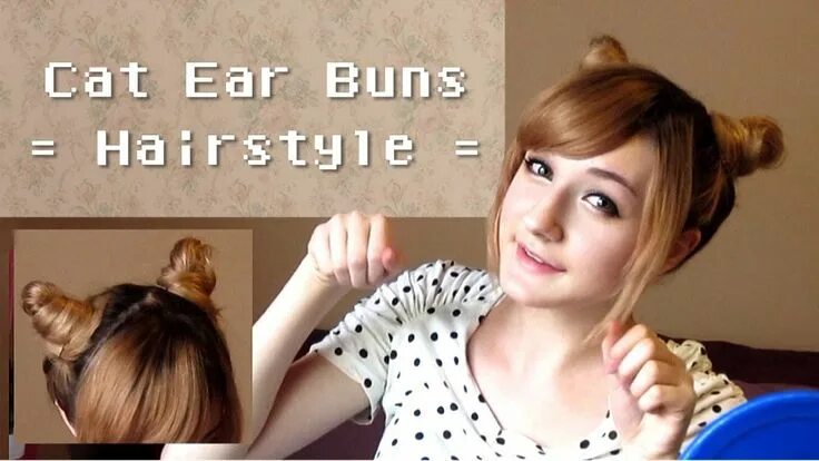 Прическа ушки Cute Cat Ear Buns Hairstyle Great idea for Chibi Usa! Even though this video doe