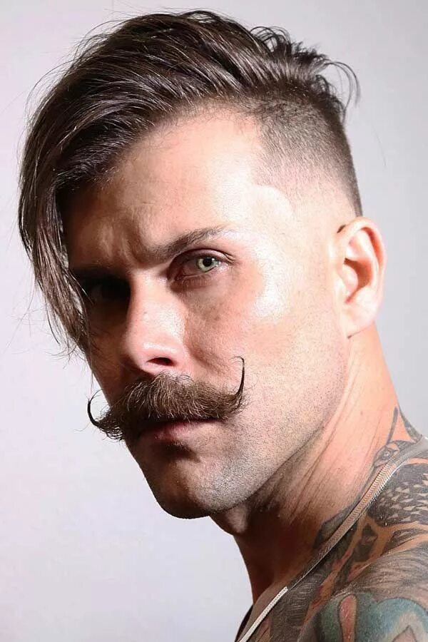 Прическа усы 45 Mid Fade Haircuts For Men To Stylish Swagger Mustache styles, Mid fade haircu