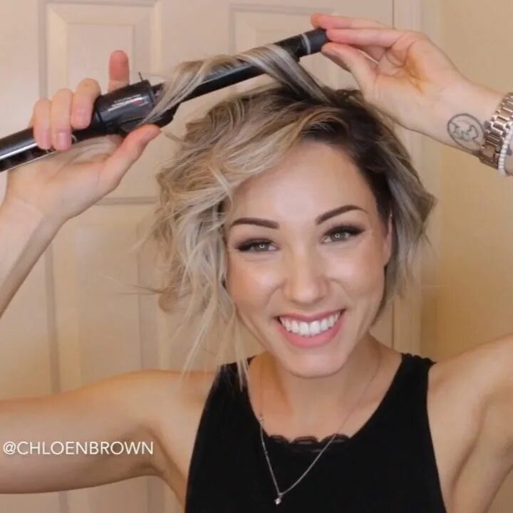 HOW TO WAND CURL WITHOUT A CURLING WAND short hair Curling wand short hair, How 