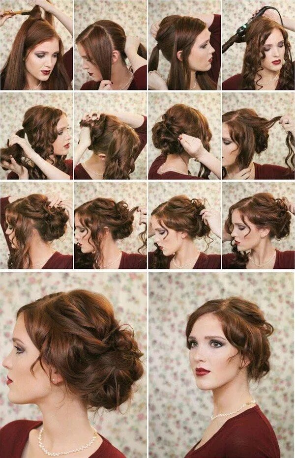 Прическа в домашних условиях фото пошагово Vechernyaya ukladka na vypusknoy bal Cute hairstyles, Long hair updo, Hair tutor