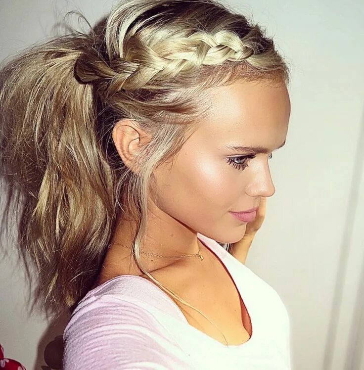 Прическа в клуб на средние Pin on GG. ❤ Braided ponytail hairstyles, Ponytail hairstyles easy, Messy ponyta