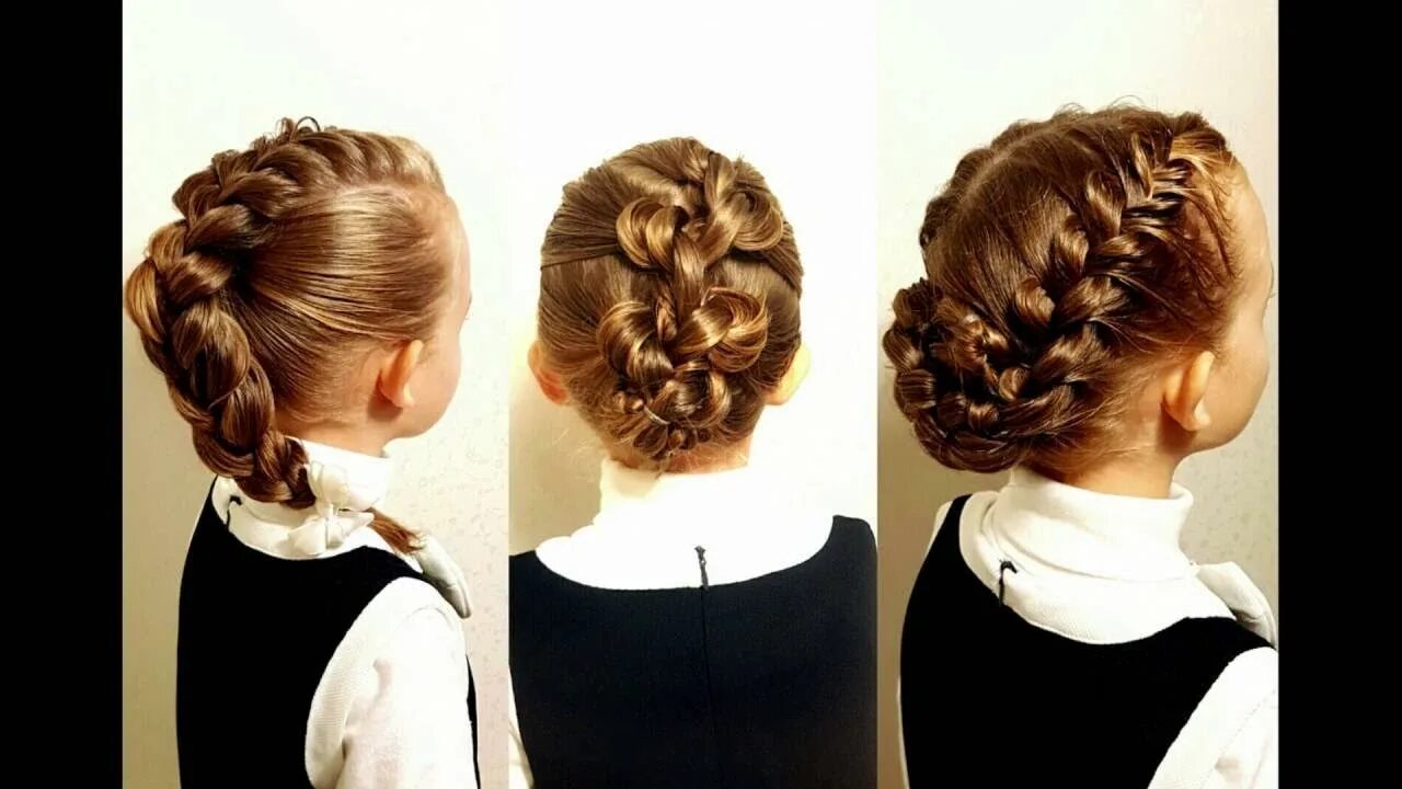 Прическа в начальную школу 3 quick and beautiful hairstyles - Hvordan man fletning barn i skole? Как заплес