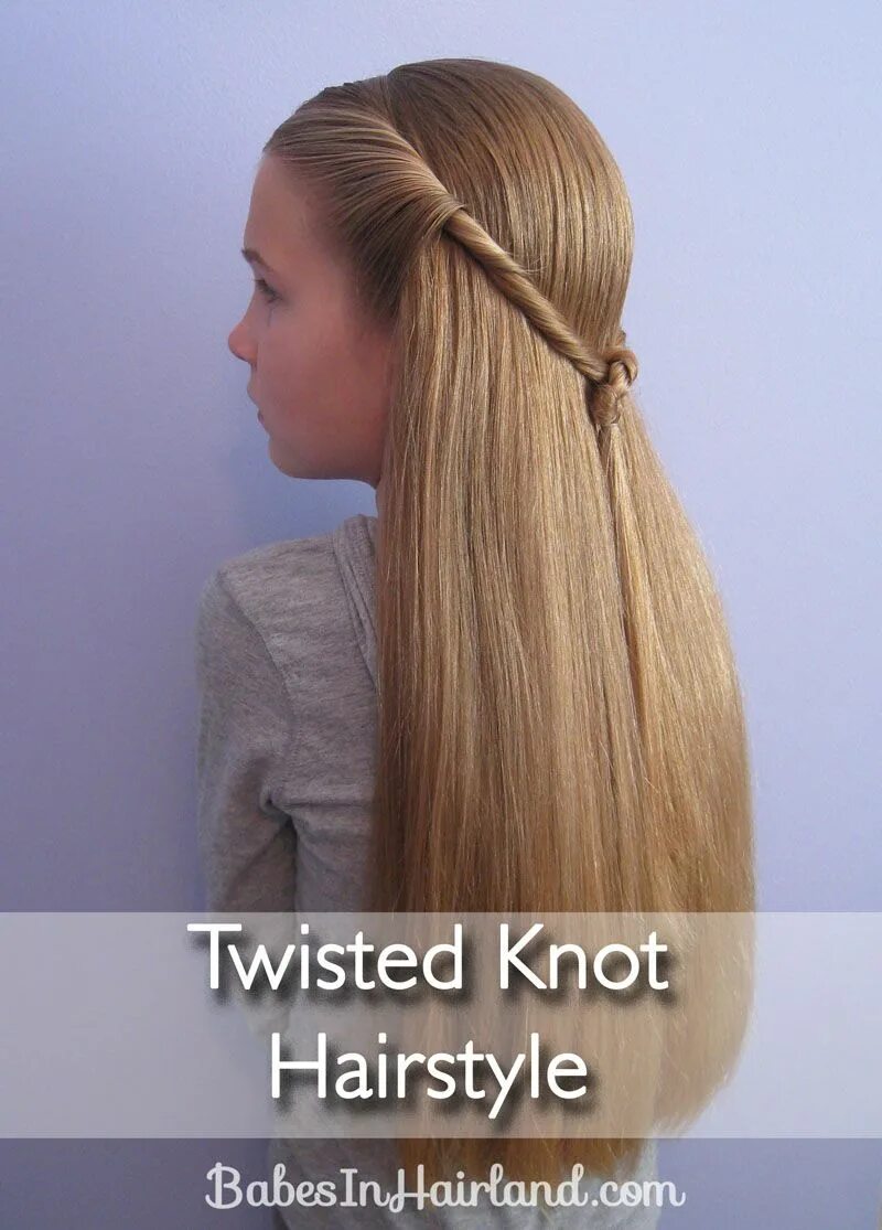 Прическа в школу распущены Twisted Knot Hairstyle Teen Hairstyles - Babes In Hairland Hair knot, Teen hairs