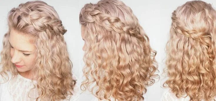 Прическа в школу с кудрями Like this hair #mediumnaturalhairstyles Curly hair styles, Braided hairstyles tu