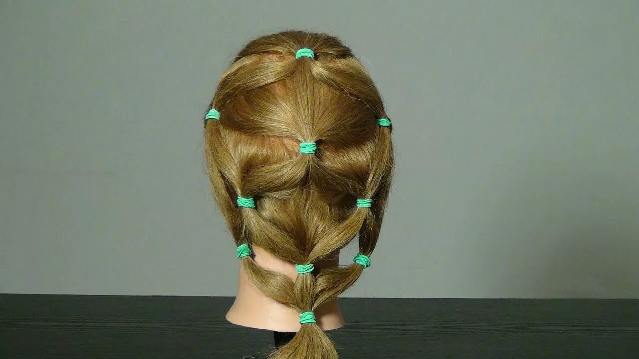 Прическа в школу с резинками Прическа для девочек на средние волосы. Easy hairstyle for girls - YouTube