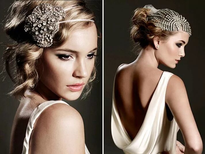 Прическа в стиле гэтсби на длинные волосы love these headpieces Vintage wedding hair, Wedding hair accessories vintage, Fl