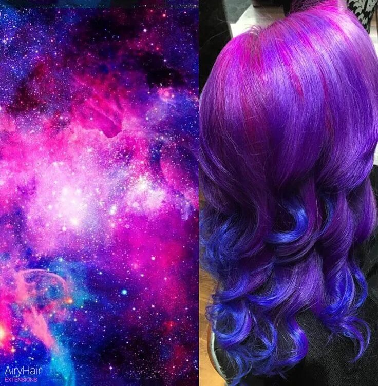 Прическа в стиле космос для девочки Pelo de galaxia, Ideas de cabello teñido, Color de pelo chulo