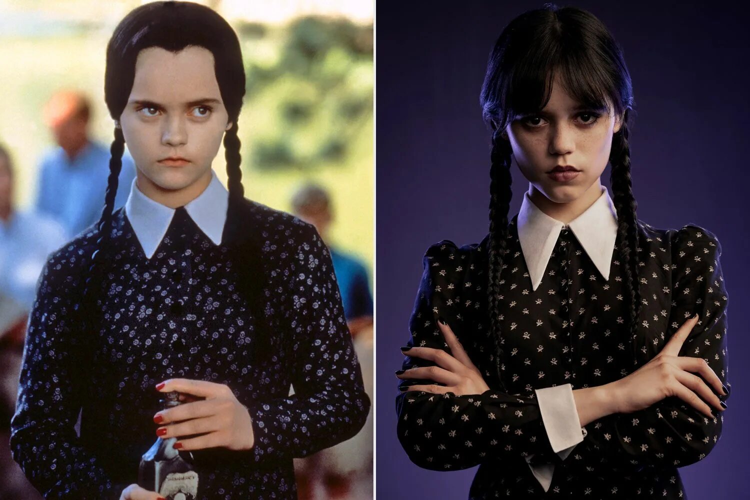 Прическа в стиле уэнсдей для девочки Christina Ricci Says Jenna Ortega 'Is Incredible' as Wednesday Addams in Upcomin