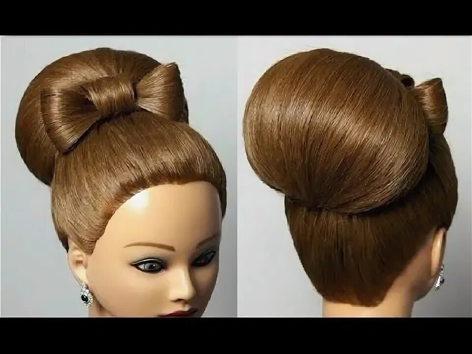 Прическа валик на длинные Прическа для средних волос. Бант и бабетта. Easy hair updos, Artistic hair, Hair