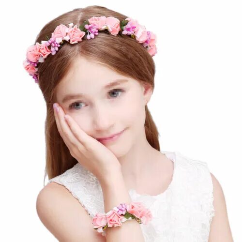 Прическа венок для девочки 2 Pcs Hair Accessories Garland Floral Bracelet Child Simple eBay