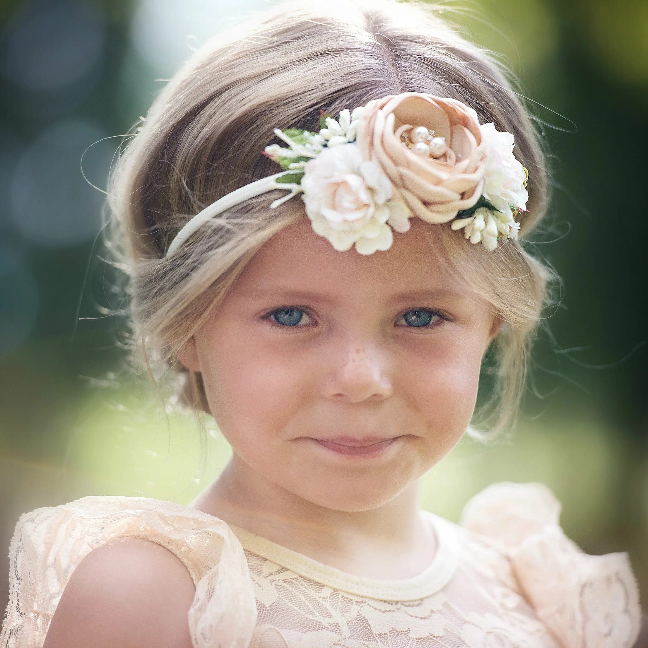 Прическа венок из волос для девочки Baby Headbands,baby Girl Headband, Floral Nylon Headband, Flower Crown Headband,