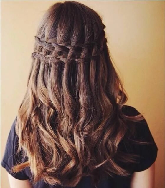 Database Error Waterfall braid hairstyle, French braid hairstyles, Braids with c