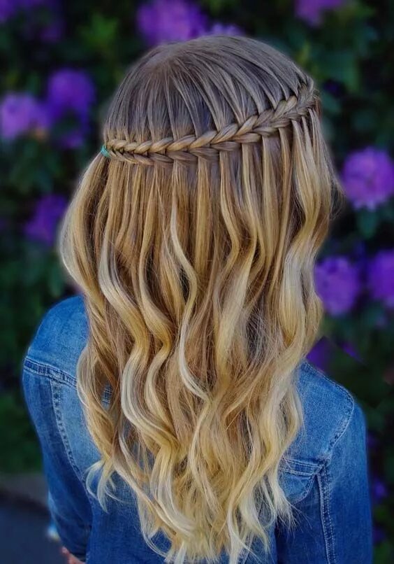 Прическа водопад для девочки See here and learn how to create the beautiful styles of scissor waterfall braid